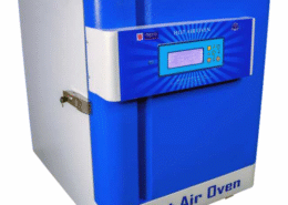 What is the primary principle behind the working of a hot air oven?